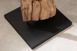 Stehlampe Stoff Holz 177cm hoch blendarm in Schwarz