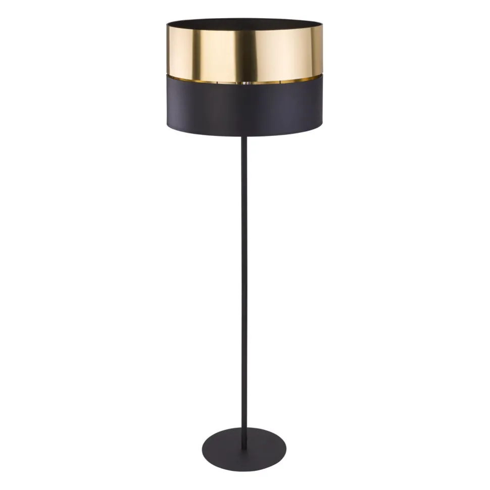 Stehlampe Stoff Metall 159 cm klein Modern Schwarz Gold