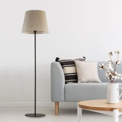 Stehlampe Stoff Metall 151 cm klein Modern wohnlich E27