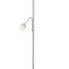 Stehlampe Stoff Metall 170 cm hoch E27 E14 Nickel Weiß