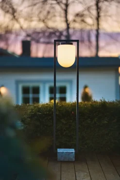 Stehlampe Terrasse 120 cm E27 IP44 Marmor Fuß mit Kabel