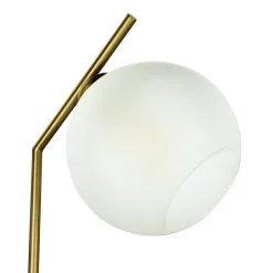 Stehlampe TRIVIA Bronze hell Weiß Echt-Messing Glas