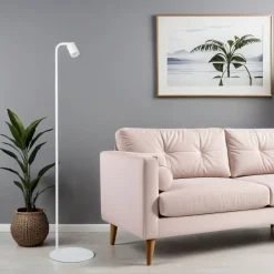 Stehlampe Weiß 140 cm klein Metall verstellbarer Schirm