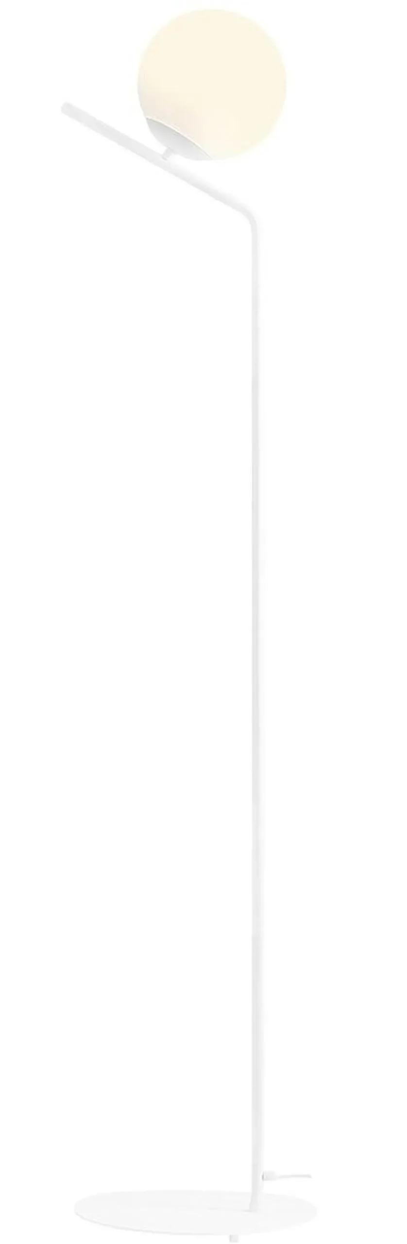 Stehlampe Weiß Glaskugel Metall blendarm 161 cm E27