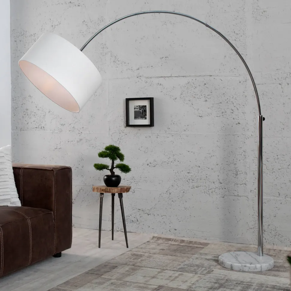 Stehlampe Weißer Schirm 170cm Lampe Wohnzimmer