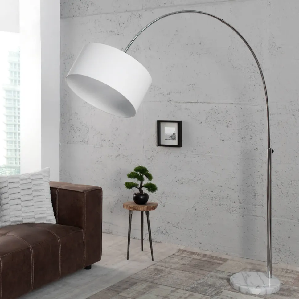 Stehlampe Weißer Schirm 170cm Lampe Wohnzimmer