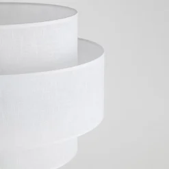 Stehleuchte 155 cm Schwarz Weiß Ø 50 cm Metall Stoff E27