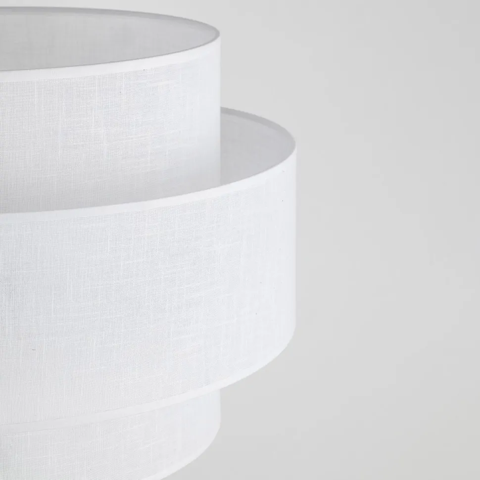 Stehleuchte 155 cm Schwarz Weiß Ø 50 cm Metall Stoff E27