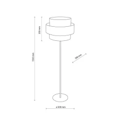 Stehleuchte 155 cm Schwarz Weiß Ø 50 cm Metall Stoff E27
