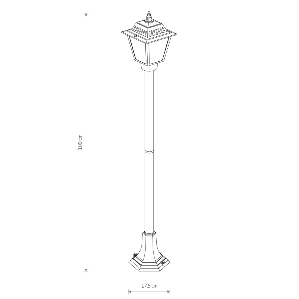 Stehleuchte außen 100 cm E27 IP44 Schwarz aus Aluminium
