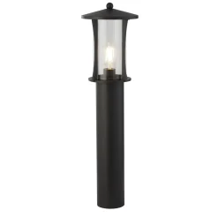 Stehleuchte außen IP44 73 cm E27 Schwarz Alu Glas Garten