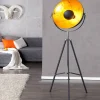 Stehleuchte 160cm Retro Dreibein Schwarz Gold