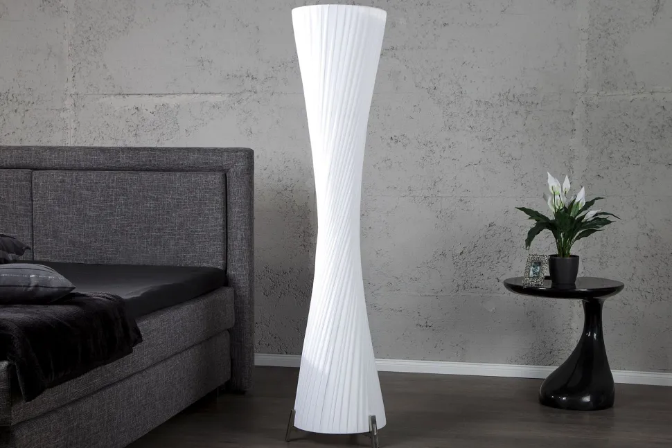 Stehleuchte 180cm Retro Esszimmer Lampe Weiß