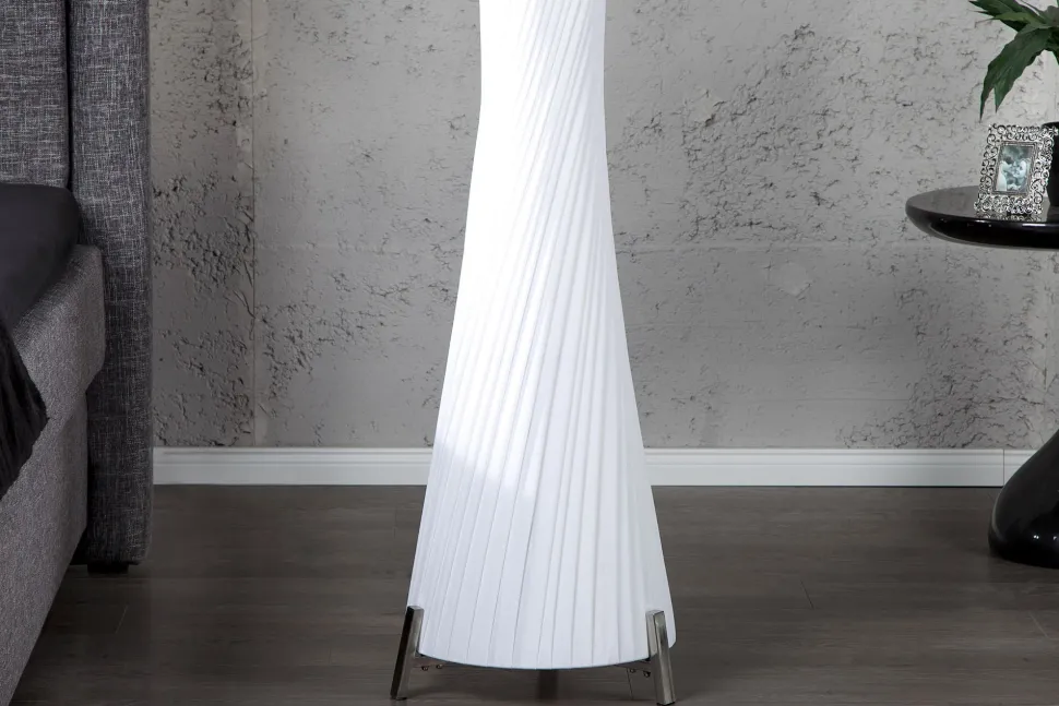 Stehleuchte 180cm Retro Esszimmer Lampe Weiß