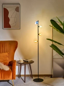 Stehleuchte Glas Grün Blau Bernstein G9 160 cm Modern