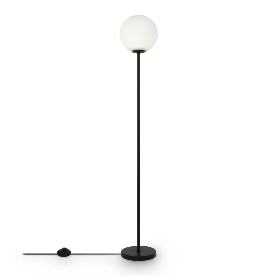 Stehleuchte Glas Metall E27 155 cm Schwarz Weiß Modern