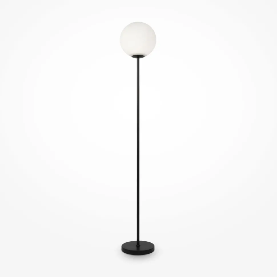 Stehleuchte Glas Metall E27 155 cm Schwarz Weiß Modern