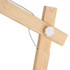 Stehleuchte Holz Metall 180 cm verstellbar Weiß Natur