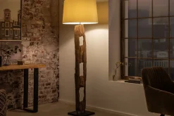 Stehleuchte Holz Stoff Weiß blendarm 177 cm E27 Lesen