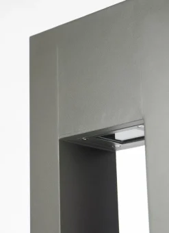 Stehleuchte IP65 Aluminium Glas Grau 90 cm GU10 Außen