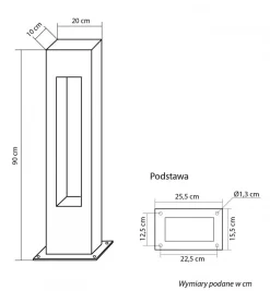 Stehleuchte IP65 Aluminium Glas Grau 90 cm GU10 Außen