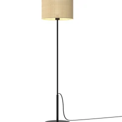 Stehleuchte Jute Metall Schwarz 150 cm E27 natürlich