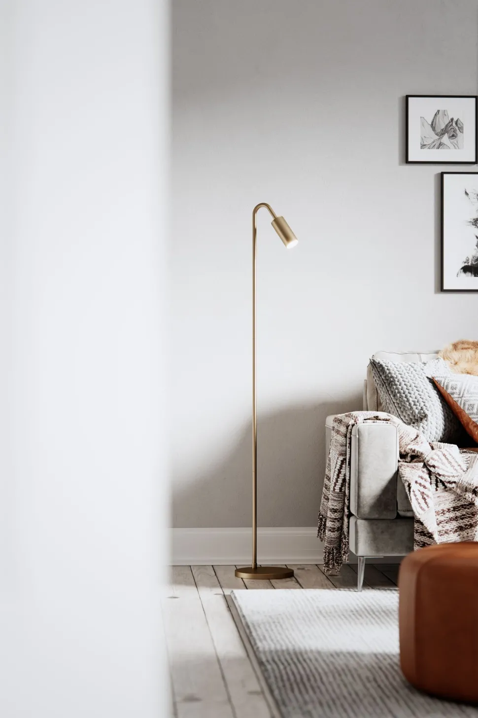 Stehleuchte klein 146 cm in Gold GU10 Metall Retro