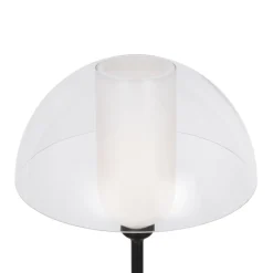 Stehleuchte Metall Glas E14 139 cm hoch Schwarz Weiß