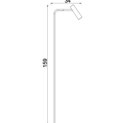 Stehleuchte Metall GU10 verstellbar 159 cm hoch elegant