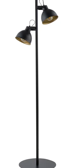 Stehleuchte Metall Schwarz Gold E27 150 cm flexibel