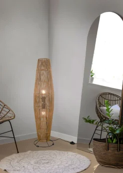 Stehleuchte Papier Metall Schwarz Braun E27 103 cm