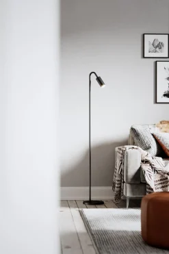 Stehleuchte Schwarz 146 cm klein Metall GU10 Retro