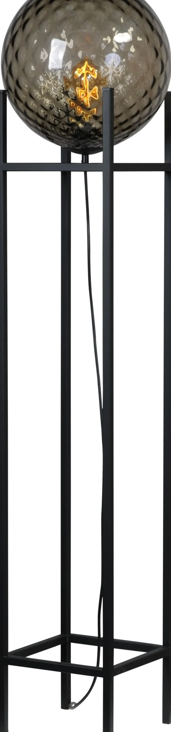 Stehleuchte Schwarz Metall Glas klein 127 cm Wohnzimmer