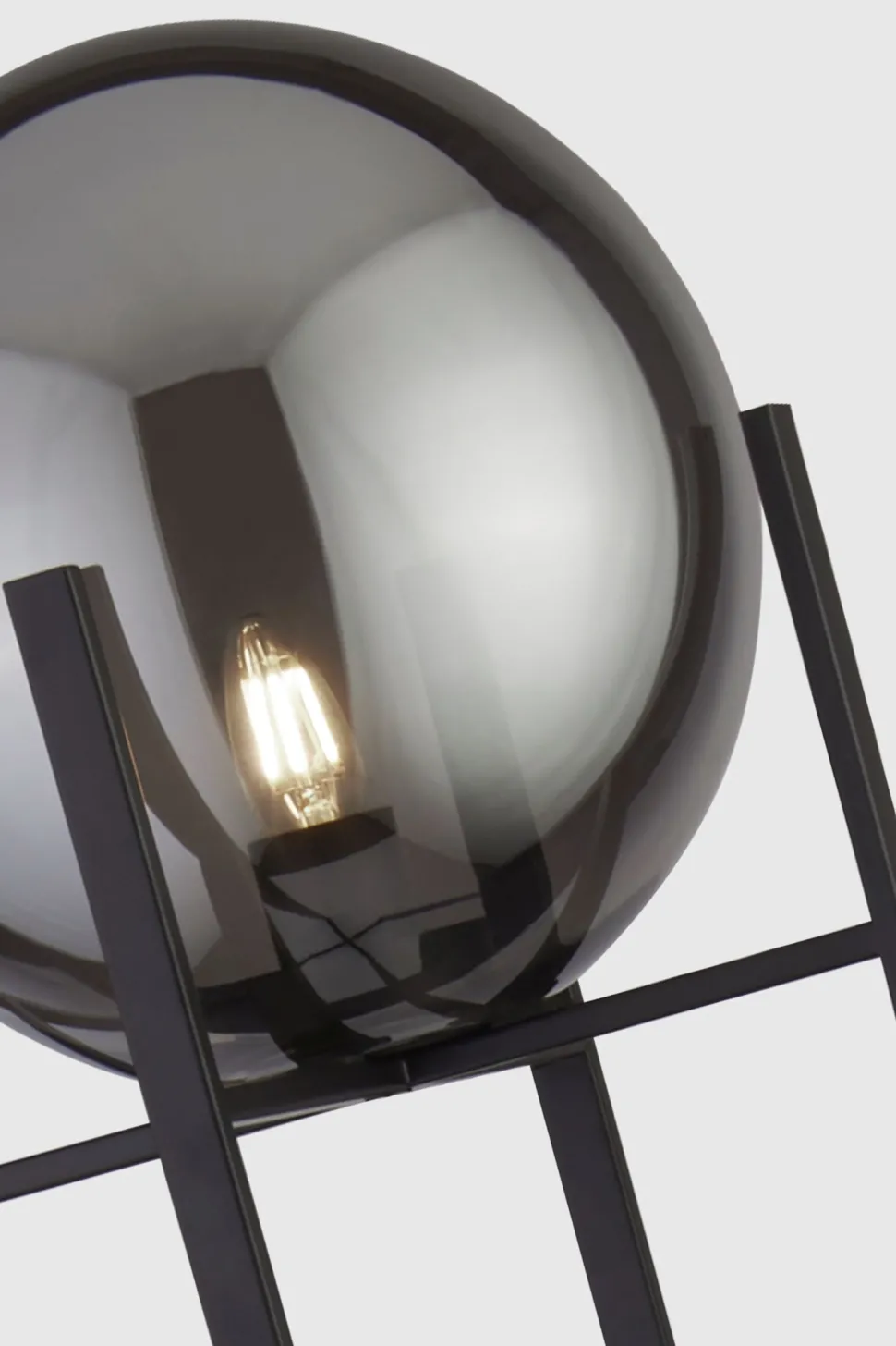 Stehleuchte Schwarz Rauchgrau E27 159 cm Glas Metall