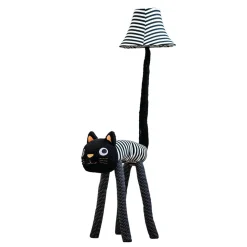 Stehleuchte Schwarz Weiß Katze Kinder Erwachsene 126 cm