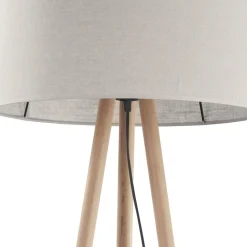 Stehleuchte Skandinavisch Holz Stoff Dreibein 146 cm