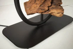 Stehleuchte Stoff Holz Schwarz 147 cm E27 blendarm