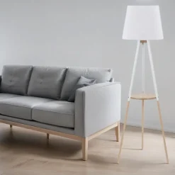 Stehleuchte VAIO Weiß Holz Dreibein skandinavisch