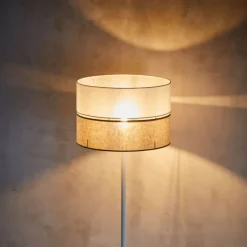 Stehleuchte Weiß Braun 159 cm Jute Stoff Metall Boho