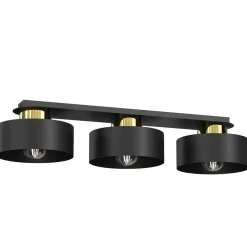 Stilvolle Deckenlampe in Schwarz Gold 68 cm lang Loft