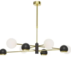 Stilvolle Deckenlampe Metall Glas 100 cm G9 GU10 elegant