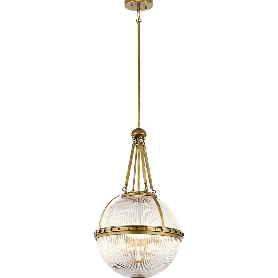 Stilvolle Hängelampe ESTEL Riffel Glas Art Déco Design