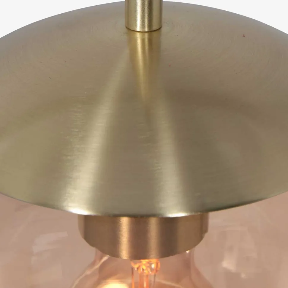 Stilvolle Hängelampe Schwarz Bernstein Messing Ø25 cm