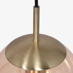 Stilvolle Hängelampe Schwarz Bernstein Messing Ø25 cm