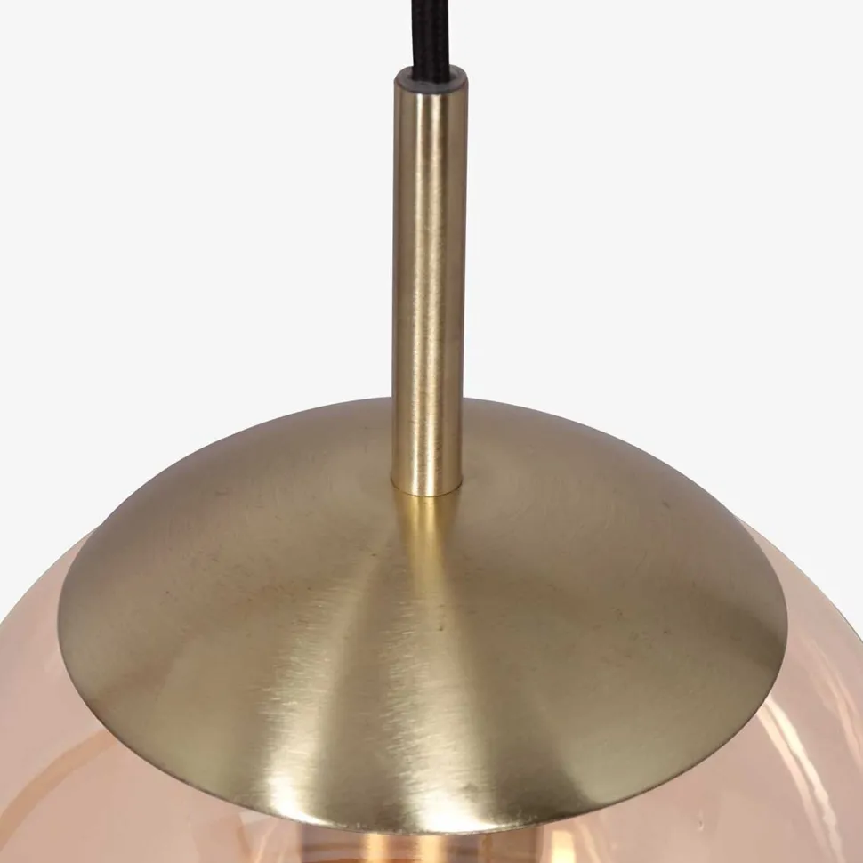 Stilvolle Hängelampe Schwarz Bernstein Messing Ø25 cm