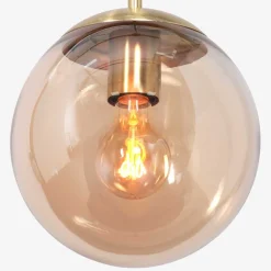 Stilvolle Hängelampe Schwarz Bernstein Messing Ø25 cm