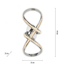 Stilvolle LED Deckenlampe in Chrom dimmbar 30 W L:65 cm