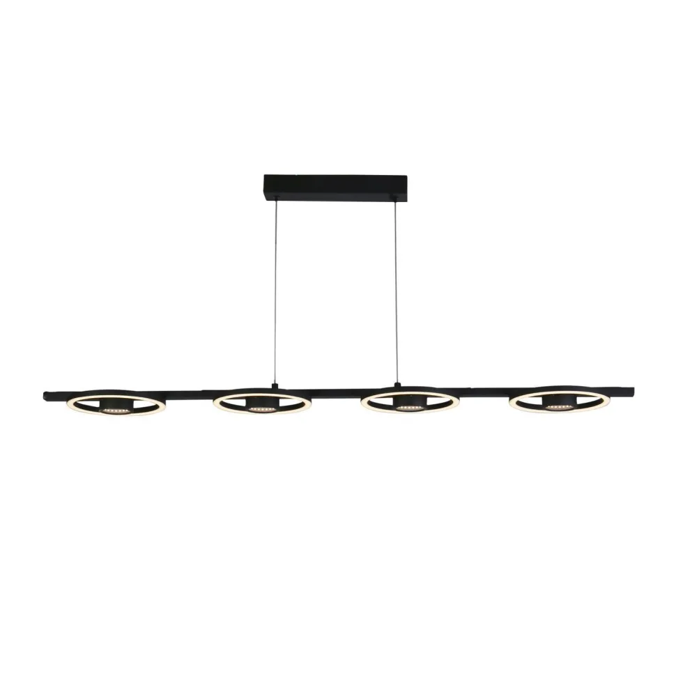 Stilvolle LED Hängeleuchte Metall Schwarz 3000 K Ringe