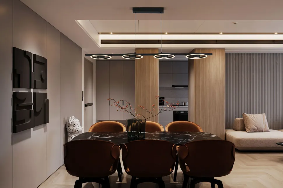 Stilvolle LED Hängeleuchte Metall Schwarz 3000 K Ringe