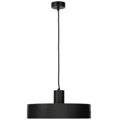 Stilvolle Pendellampe Rif Schwarz breiter Schirm